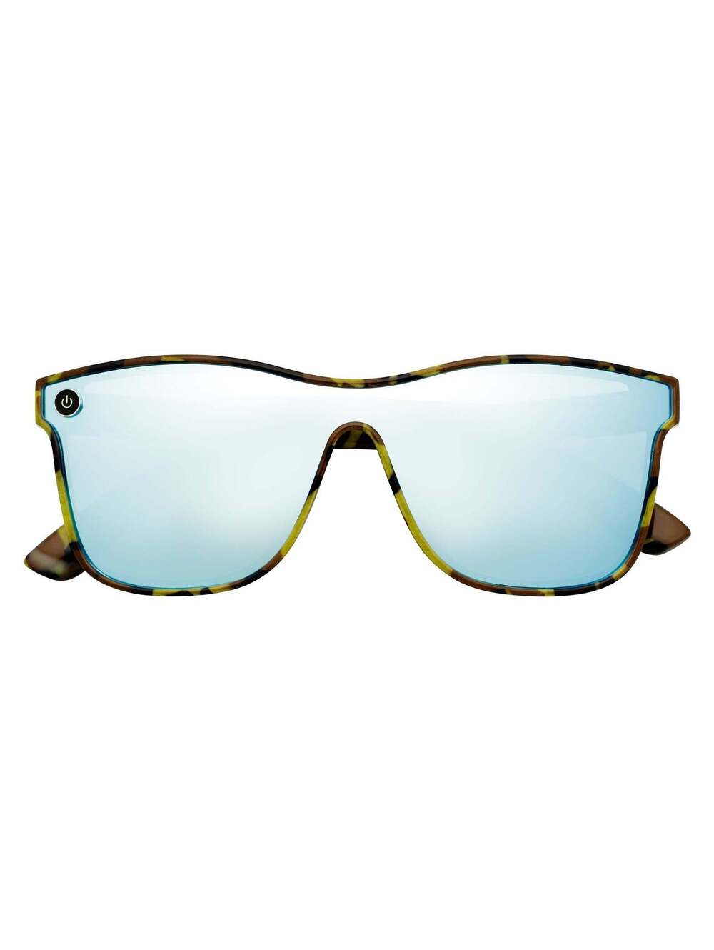 ZENITH - Mono Lens Shield Horn Rimmed Sunglasses Camo Blue Mirror